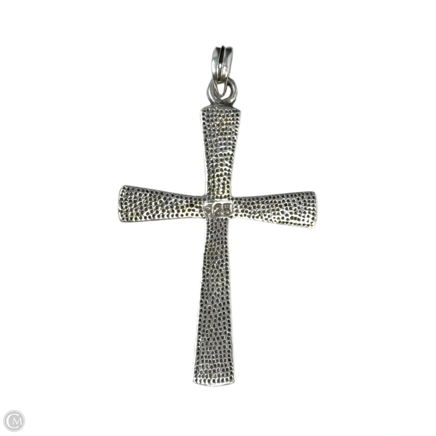 Fire Opal & Sterling Silver Cross Pendant