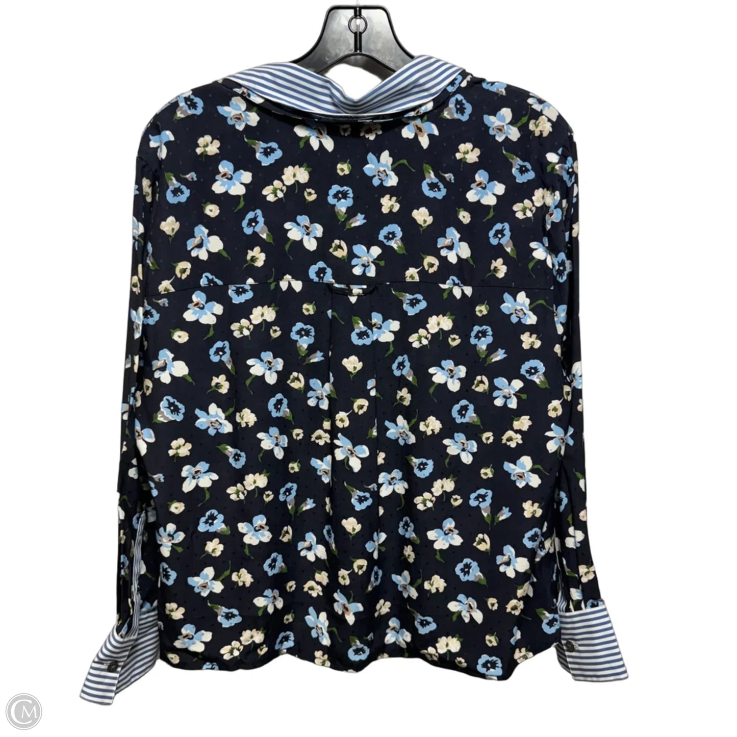 Silk Blend Top Long Sleeve By Veronica Beard In Floral Print, Size: 10