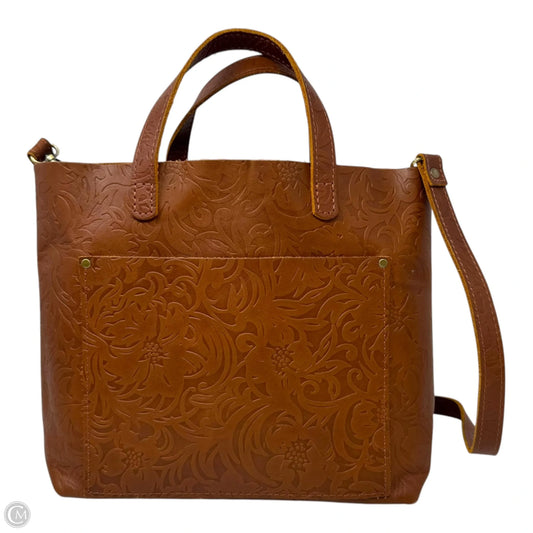 Tooled Leather Tote By Portland Leather, Size: Medium