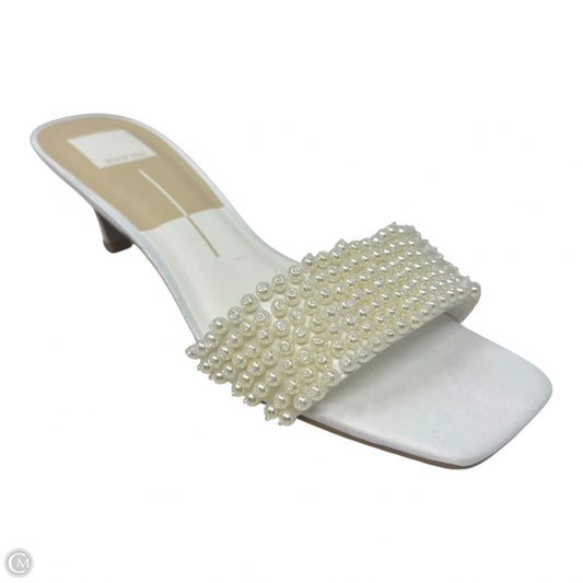 Pearl Embellished Shoes Heels Kitten By Dolce Vita In Cream, Size: 9