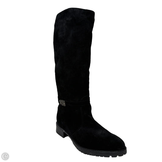 Kira Suede Boots Knee Flats By Palmroth Original In Black, Size: 10
