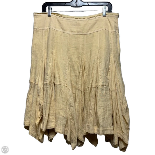 Skirt Midi By Anthropologie In Yellow, Size: L