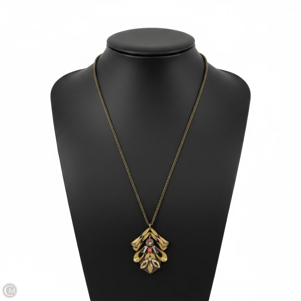 Vintage Art Deco Floral Pendant Statement Necklace By J. Crew