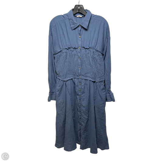 Dress Casual Midi By Pilcro In Blue, Size: L