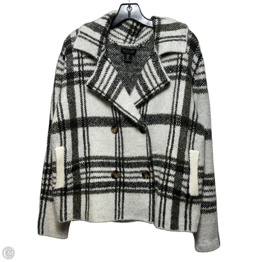 Sweater Cardigan By Rachel Zoe In Plaid Pattern, Size: M