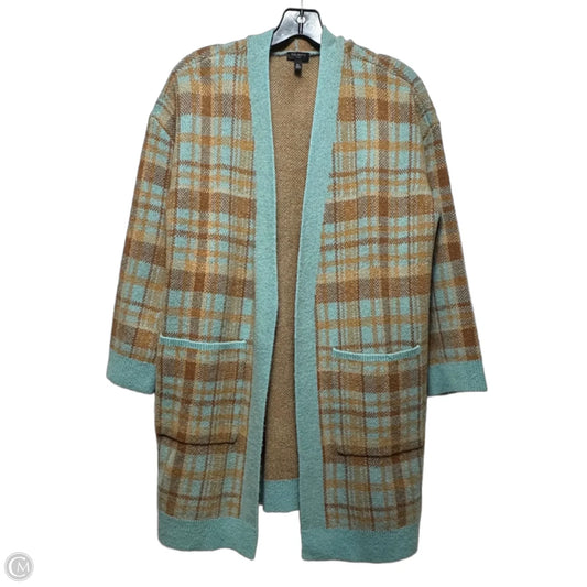 Sweater Cardigan By Talbots In Blue & Tan, Size: Mp