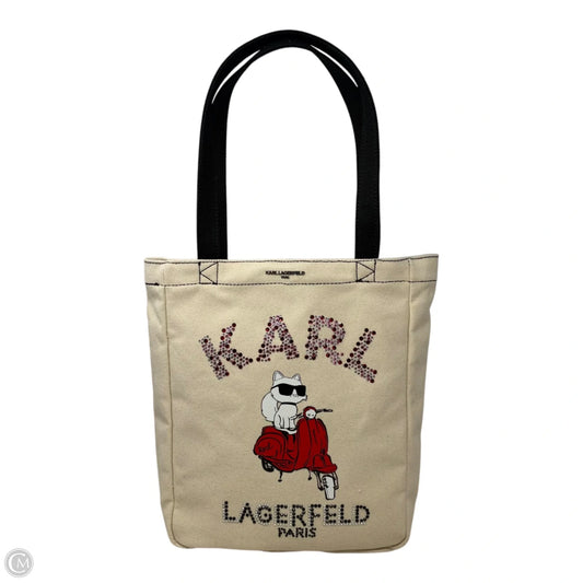 Cannes Choupette Vespa Canvas Tote Designer By Karl Lagerfeld, Size: Medium