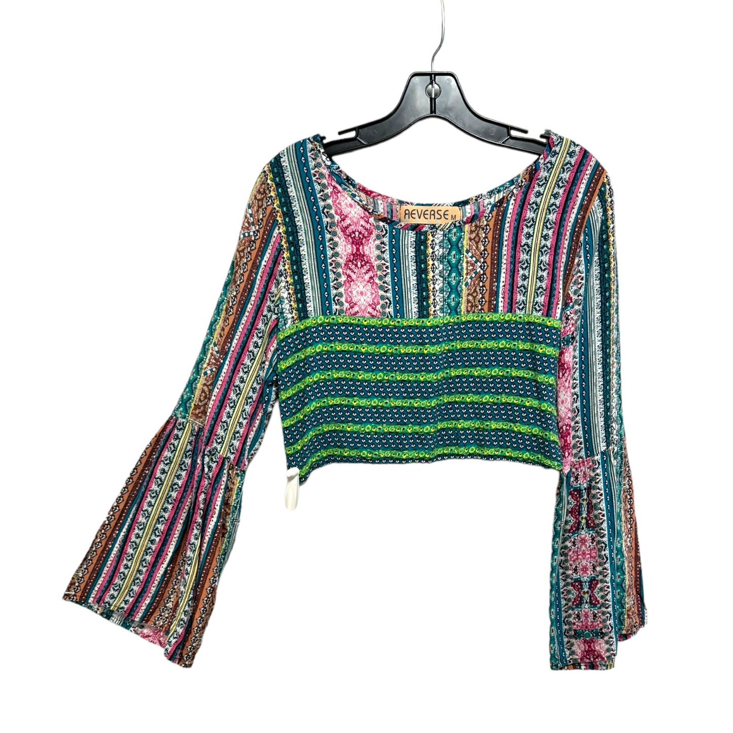 Top Long Sleeve By Reverse In Multi-colored, Size: M