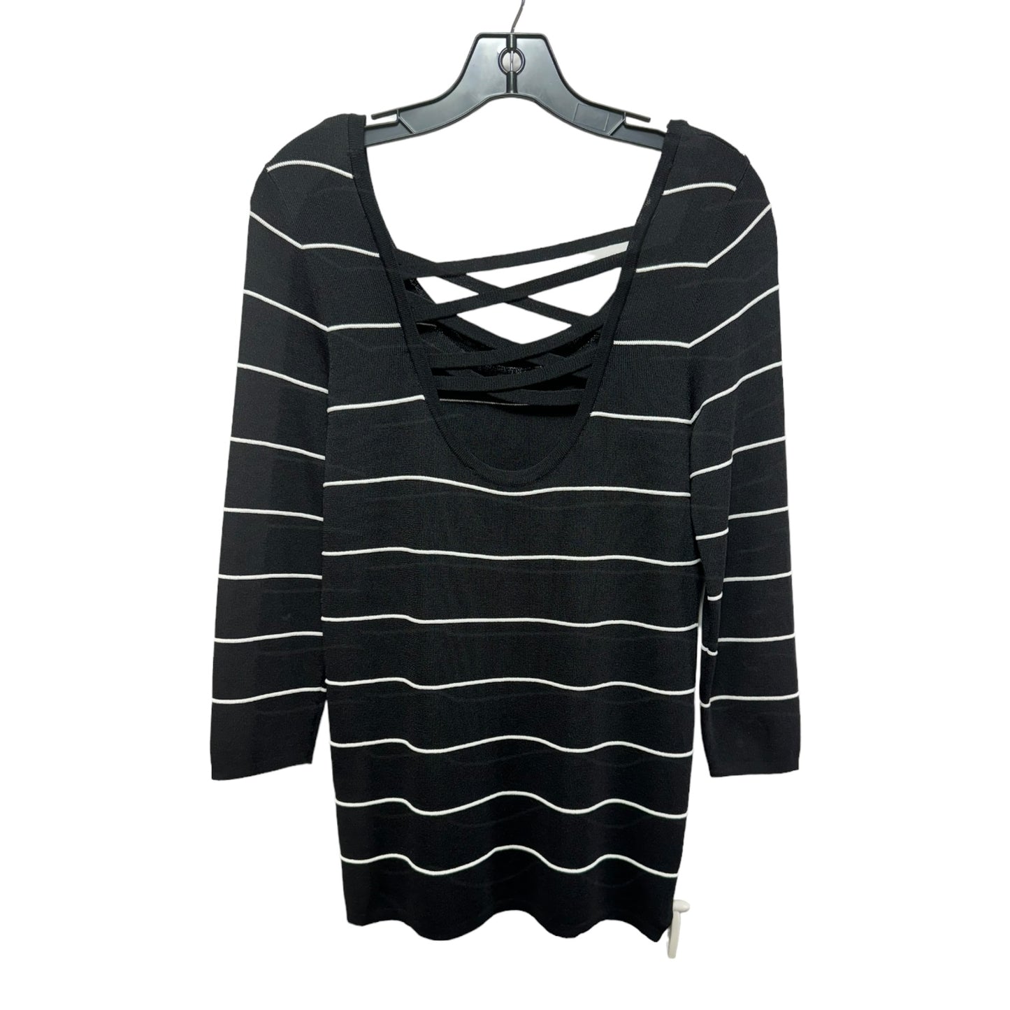 Knit Cross Back Top 3/4 Sleeve By Jolibel In Striped, Size: S