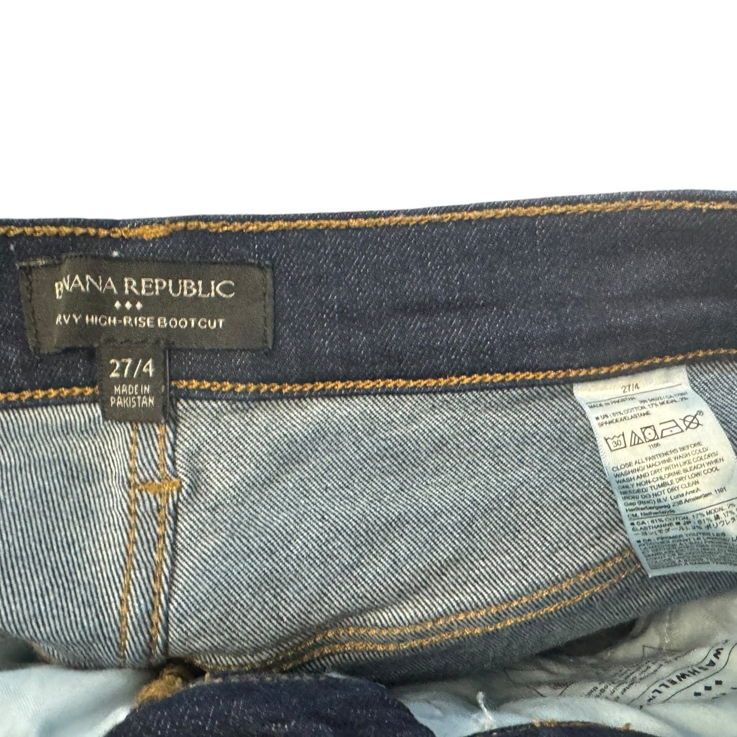 Jeans Flared By Banana Republic In Blue Denim, Size: 4