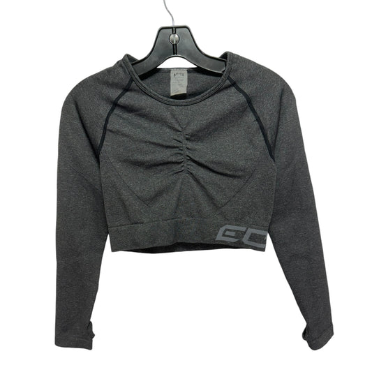 Cropped Athletic Top Long Sleeve Crewneck By Arise In Grey, Size: M