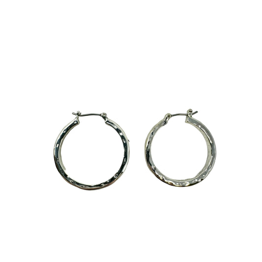 Silver Ton Hoop Earrings  By Unknown Brand