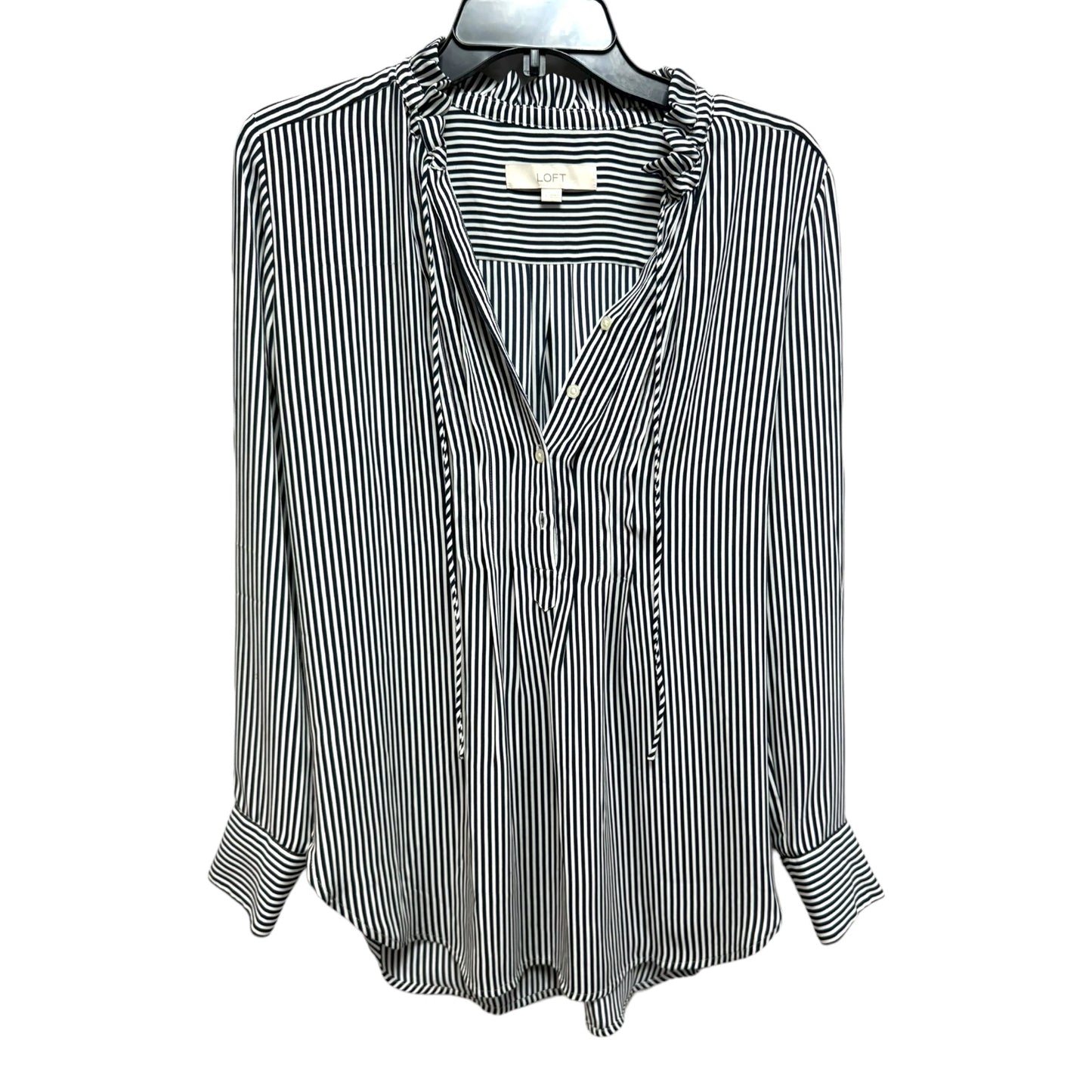 Top Long Sleeve By Loft In Striped Pattern, Size: Large