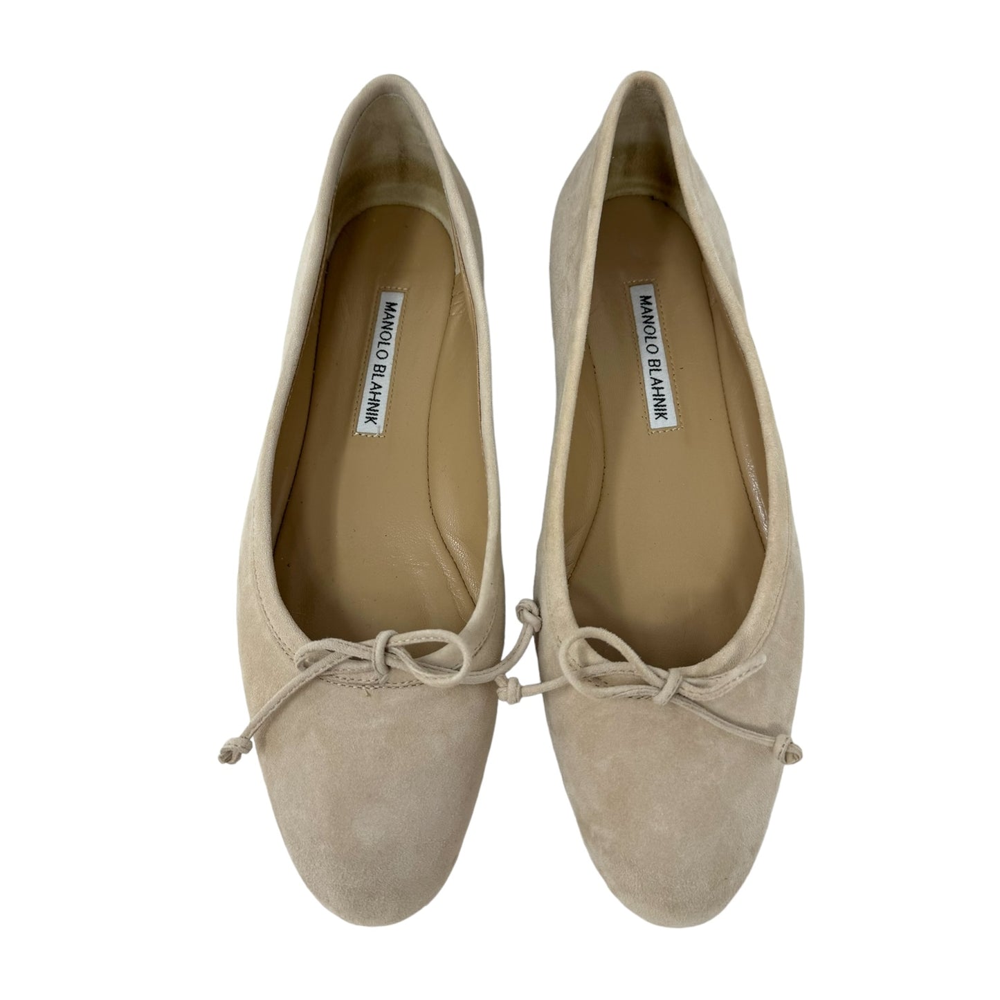 Veralli Suede Ballet Flats Luxury Designer By Manolo Blahnik  Size: 8.5