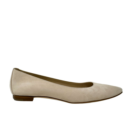 Suede Ballet Flats Designer By Manolo Blahnik  Size: 9.5