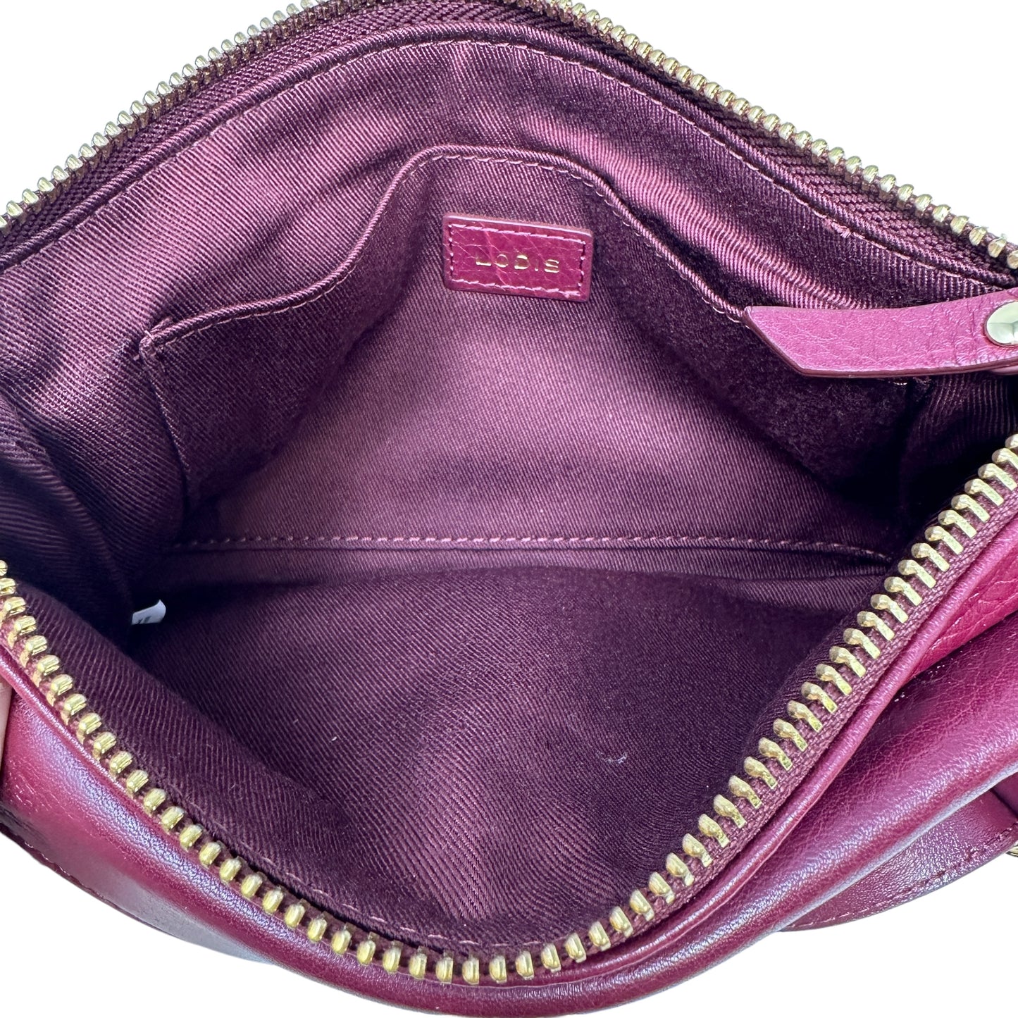 Leather RFID Envelope Pouch w/Crossbody Strap By Lodis, Size: Small