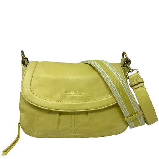 Multifunctional Leather Crossbody With 2 Straps - Citrus Smooth By American Leather Company   Size: Medium