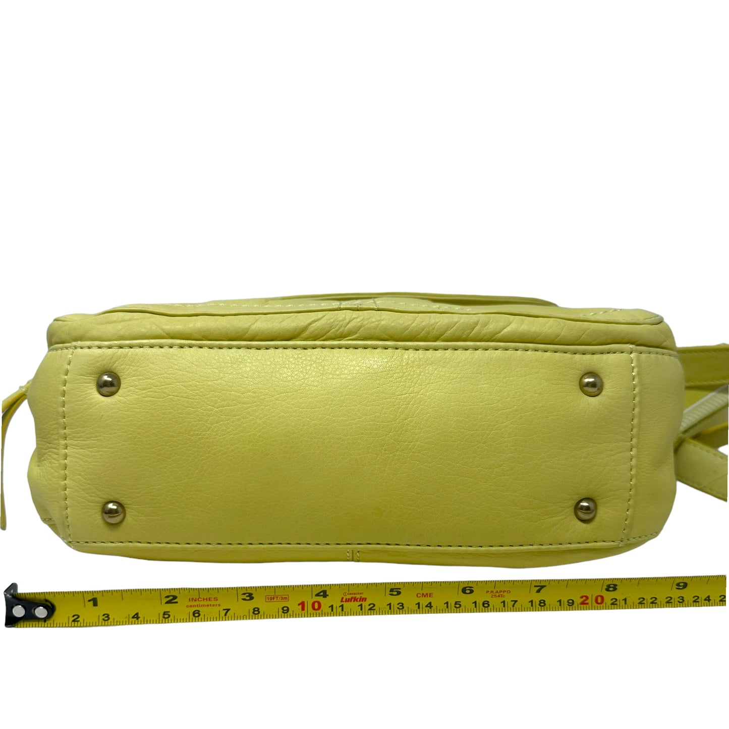 Multifunctional Leather Crossbody With 2 Straps - Citrus Smooth By American Leather Company   Size: Medium