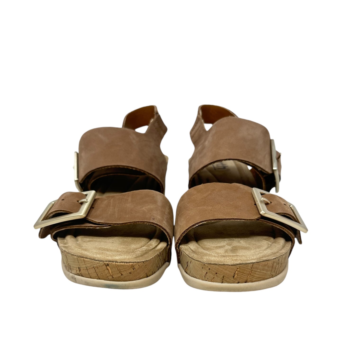 Sandals Heels Wedge By Earth In Brown, Size: 7