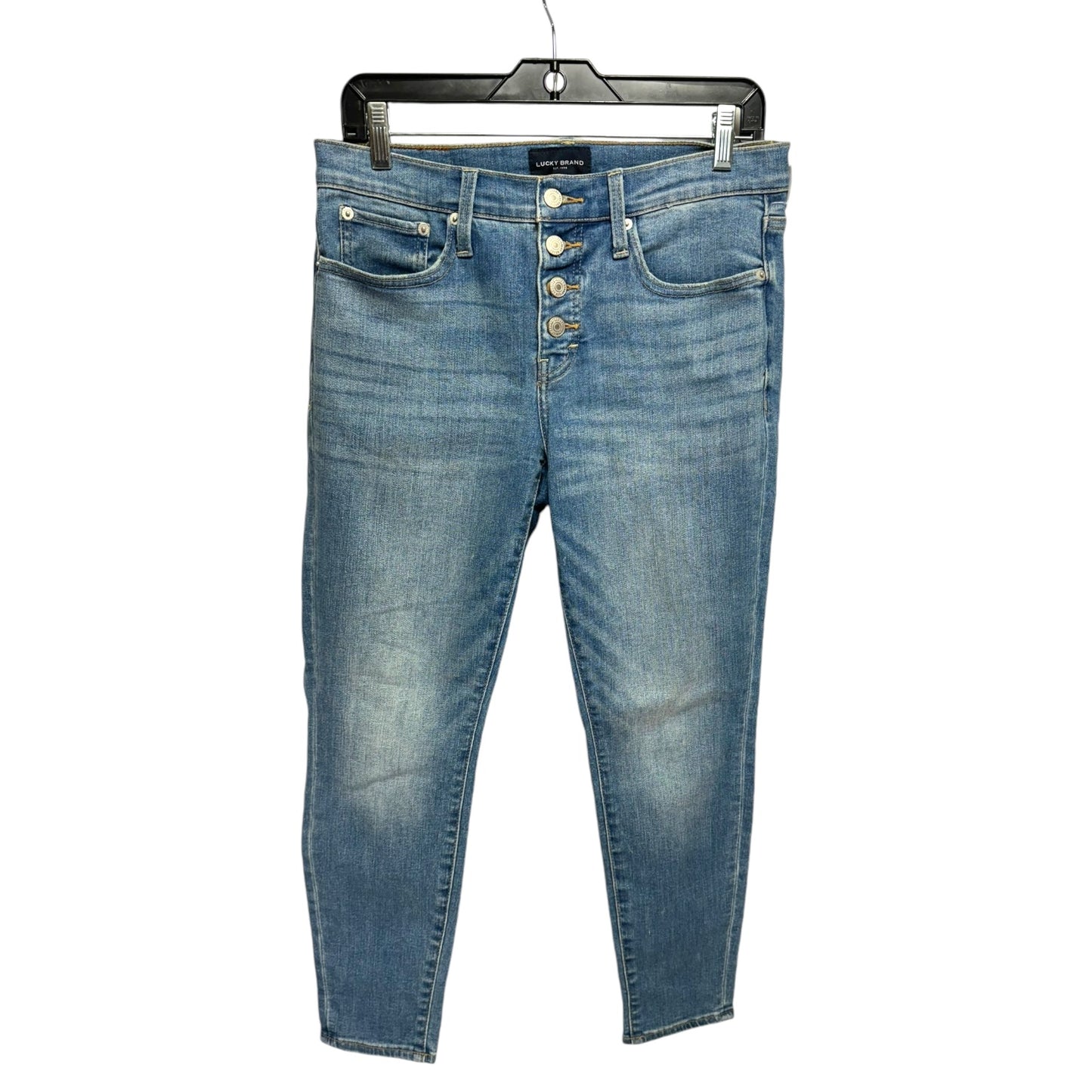 Jeans Straight By Lucky Brand In Blue Denim, Size: 8