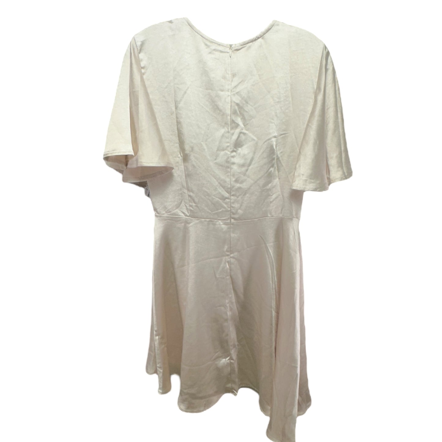 Sydney Angel Sleeve Satin Cowl Neck Dress in Champagne By Selfie Leslie, Size: L