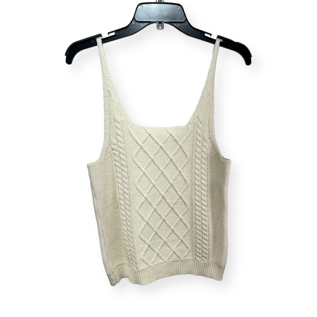 Knit Cream Top Sleeveless Grade & Gather, Size M