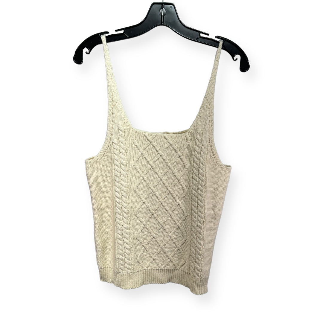 Knit Cream Top Sleeveless Grade & Gather, Size L