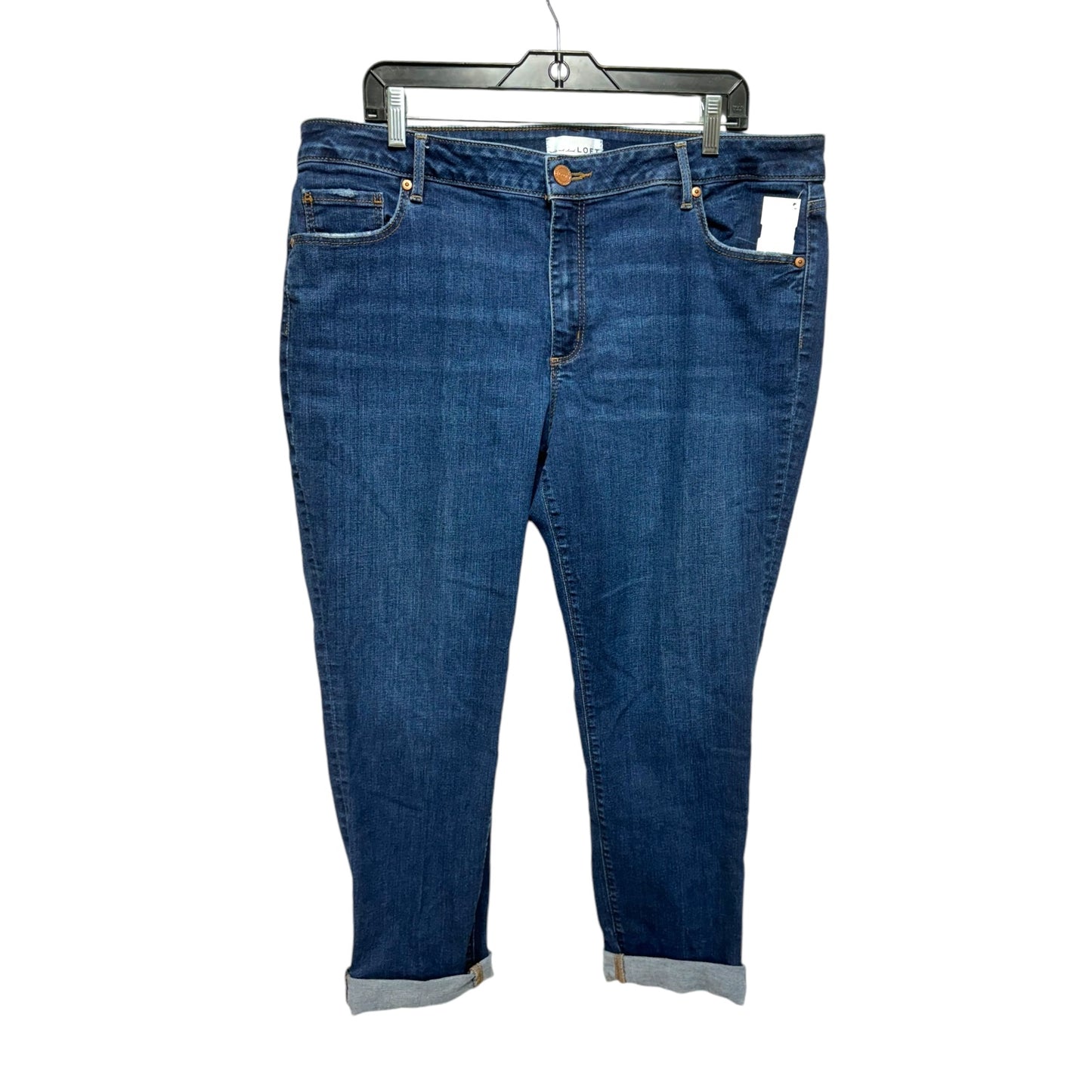 Jeans Skinny By Loft In Blue Denim, Size: 18