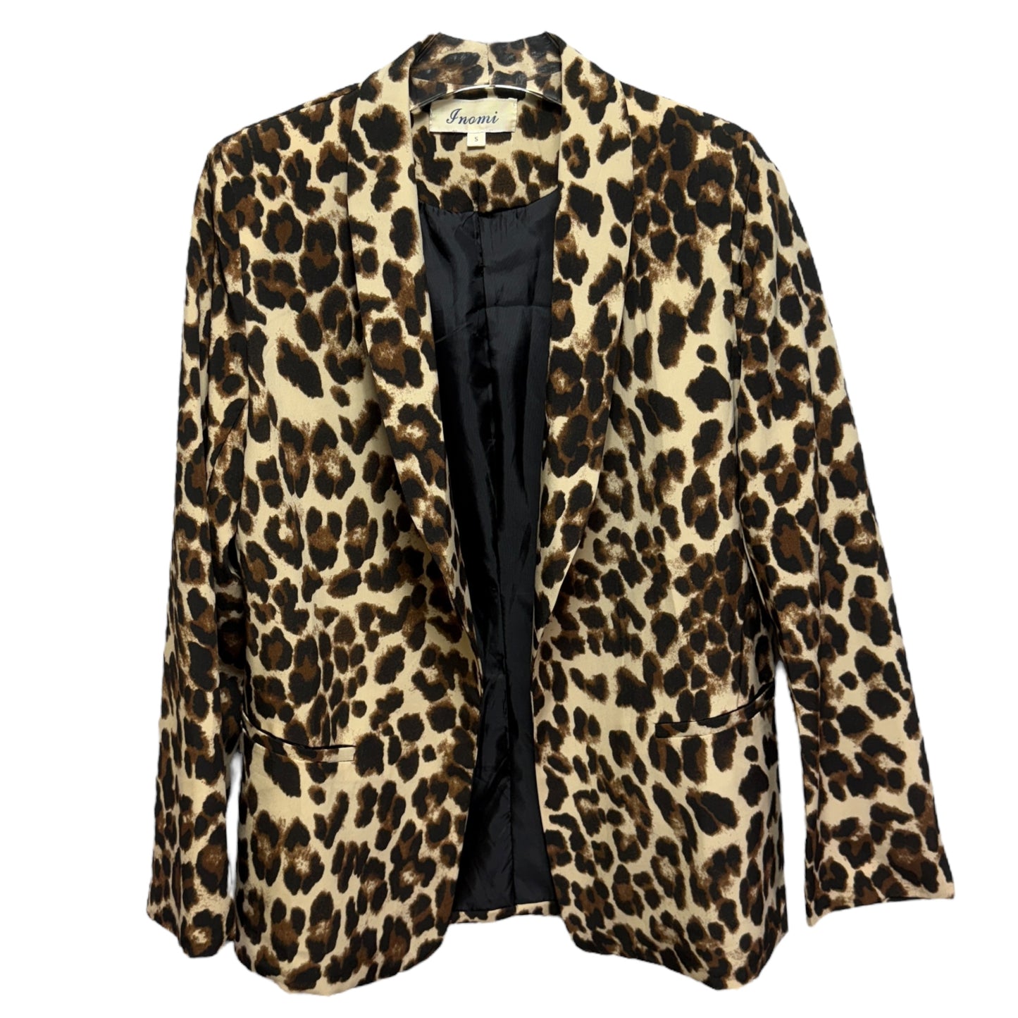 Belted Blazer By Inomi In Leopard Print, Size: S