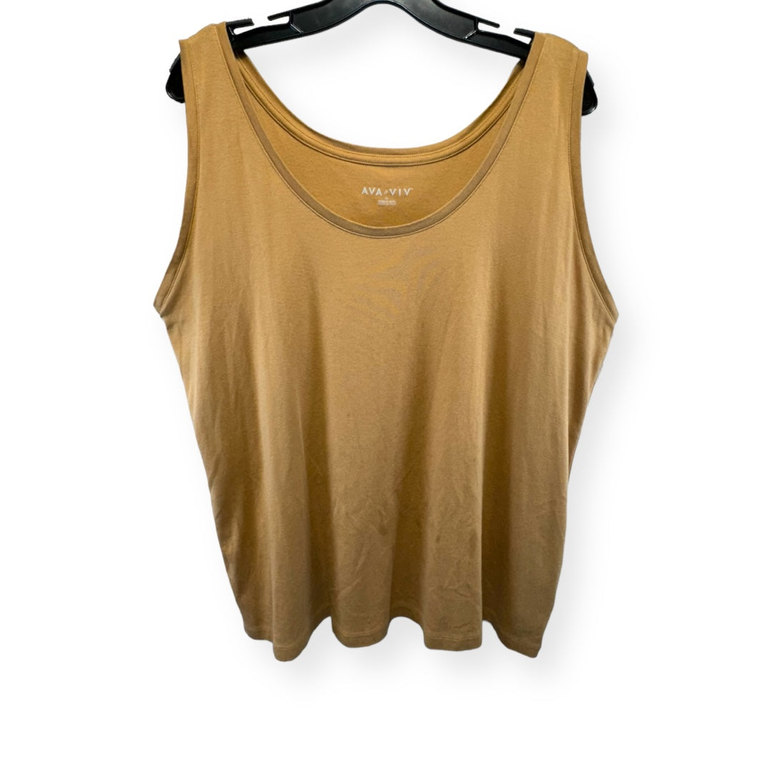 Tan Tank Top Ava & Viv, Size 2x