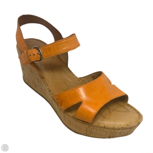 Du Jour Wedge Sandals By Born In Orange, Size: 9