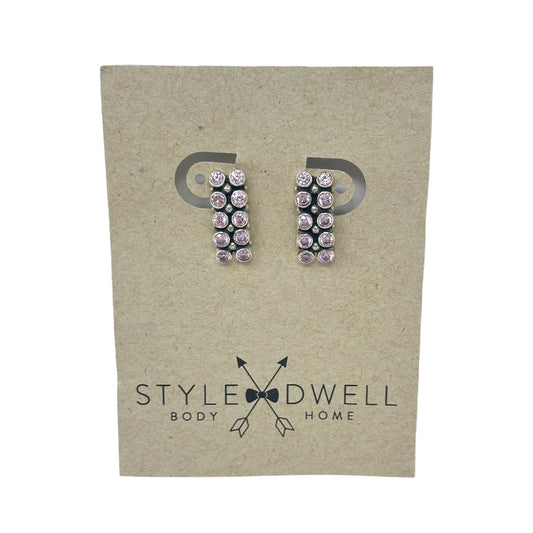 Pink Crystal Bar Earrings Style Dwell