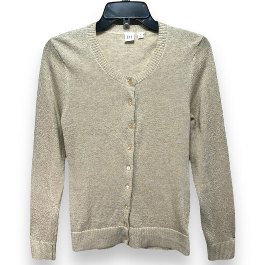 Sweater Cardigan By Gap In Gold, Size: S