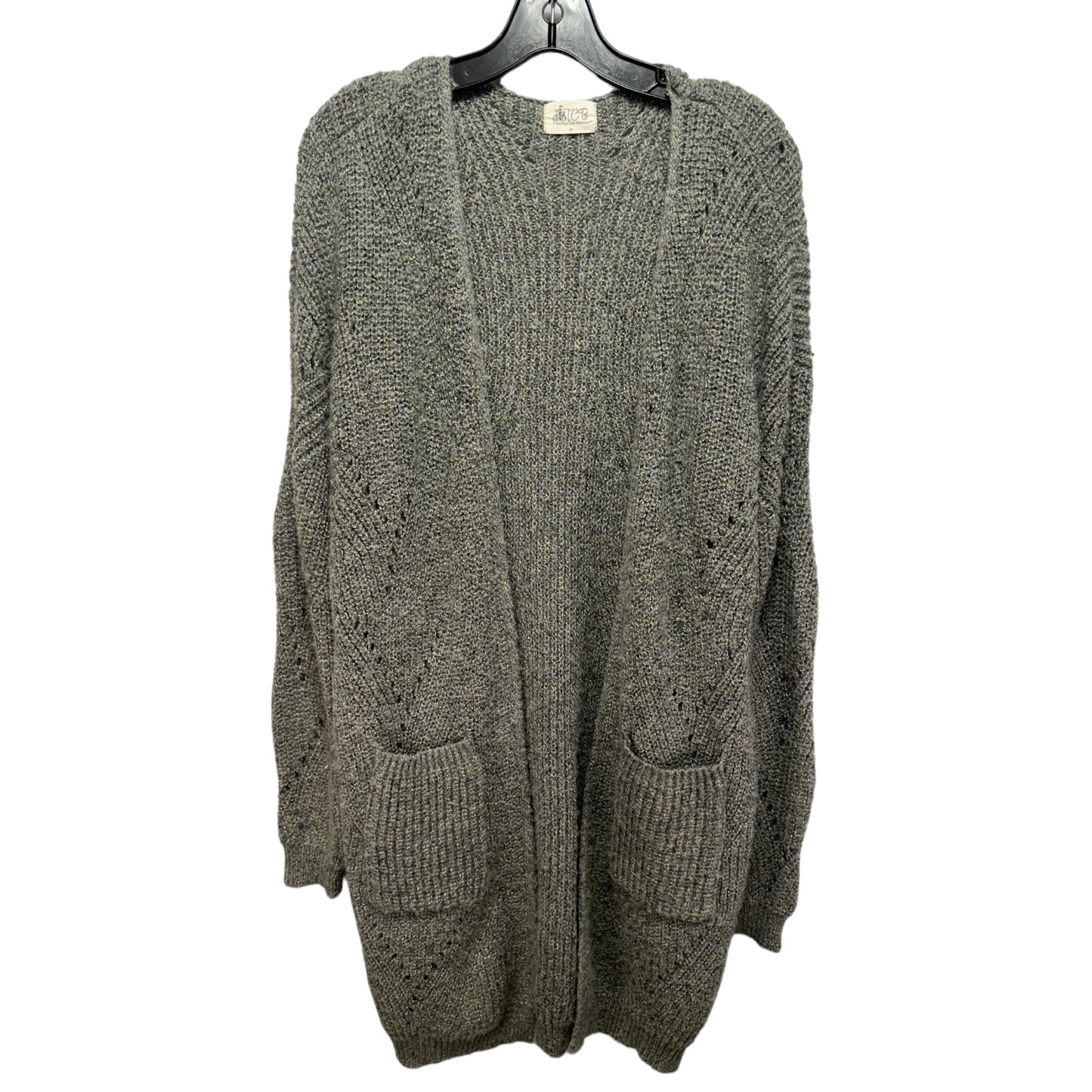 Sweater Cardigan By Clothes Mentor In Grey, Size: M