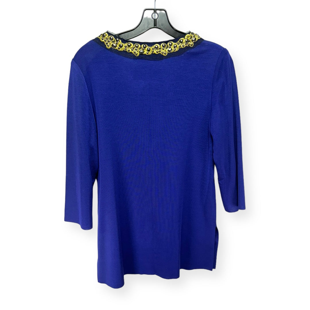 Blue Tunic Long Sleeve Misook, Size M