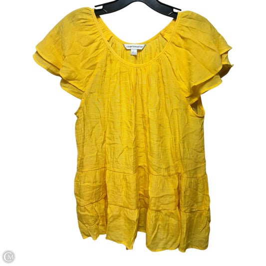 Top Short Sleeve By Counterparts In Yellow, Size: L