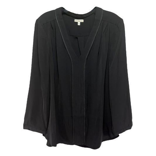 Top Long Sleeve By Calvin Klein In Black, Size: L