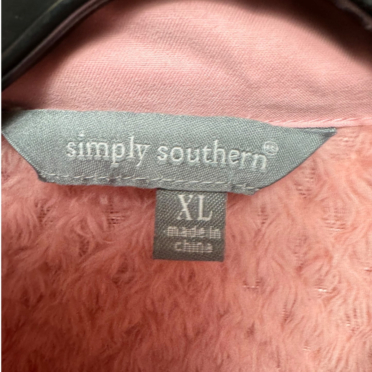 Jacket Fleece By Simply Southern In Peach, Size: Xl