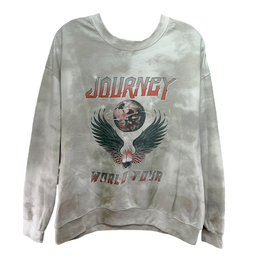 Journey World Tour Music Bands Crewneck Sweatshirt By  In Marbled Tie Dye, Size: Xl