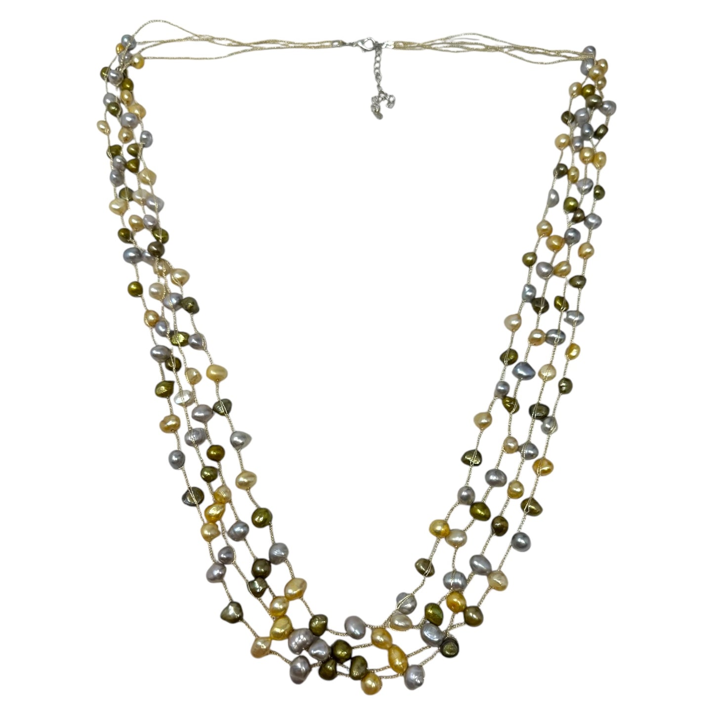 Multi Strand Pearl Necklace By Unbranded