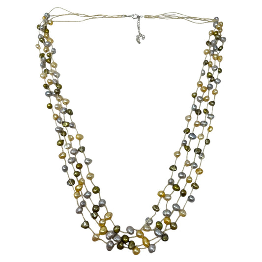 Multi Strand Pearl Necklace By Unbranded