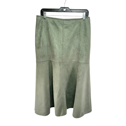 Faux Suede Skirt Maxi By Ann Taylor In Green, Size: 10