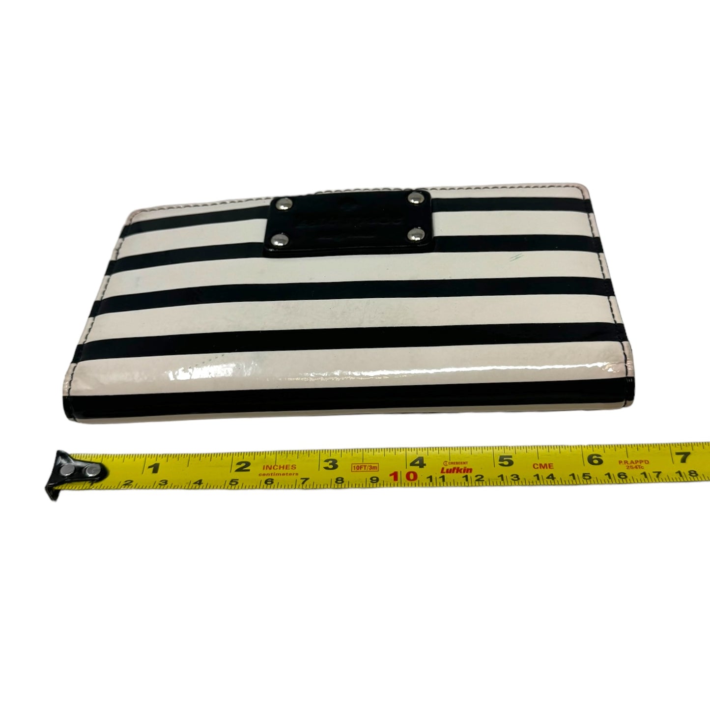 Striped Patent Bifold Wallet Designer By Kate Spade, Size: Large