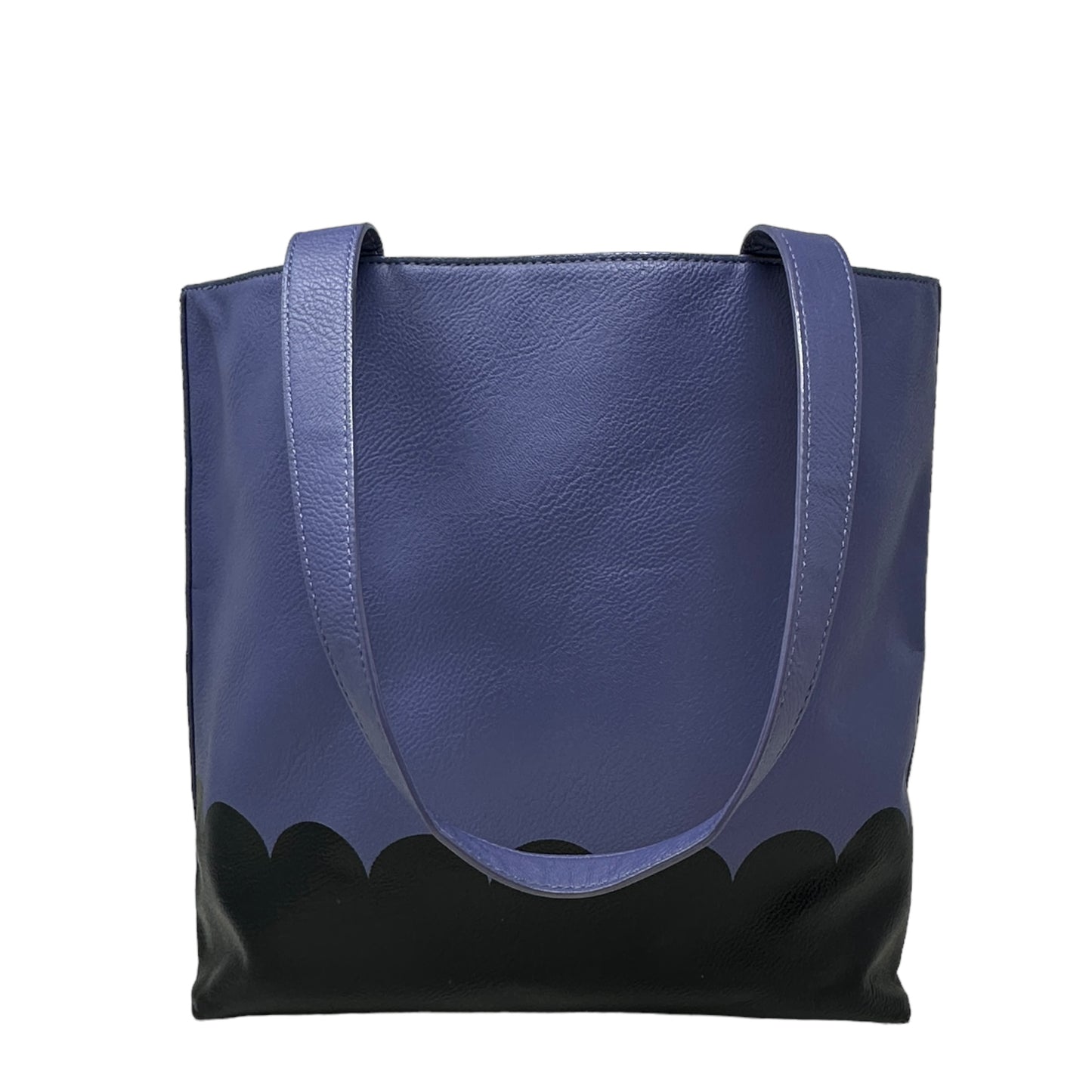 Lita Street Scallop Andrea Tote in Oyster Blue/Black Designer By Kate Spade, Size: Large