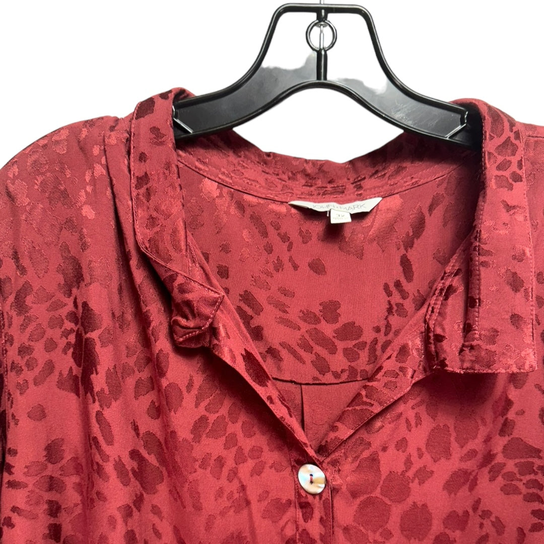 Top Long Sleeve By John Mark In Red, Size: 3x