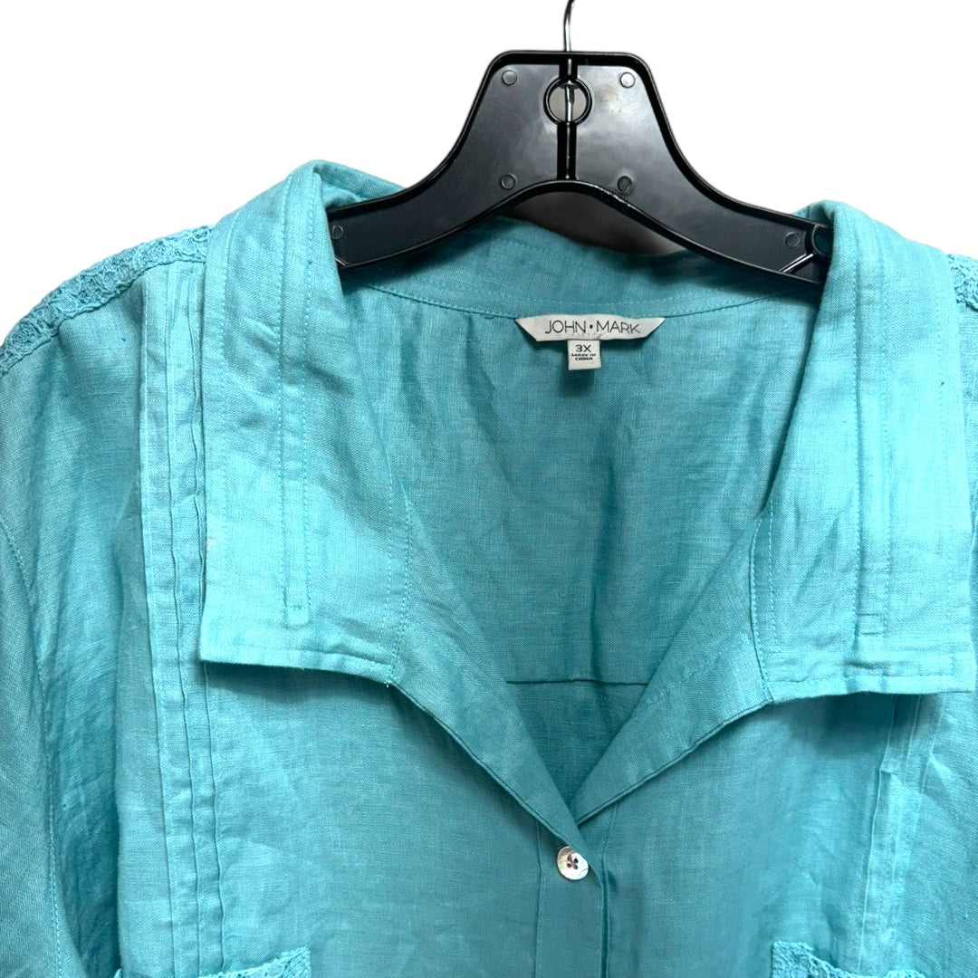 Top Long Sleeve By John Mark In Blue, Size: 3x