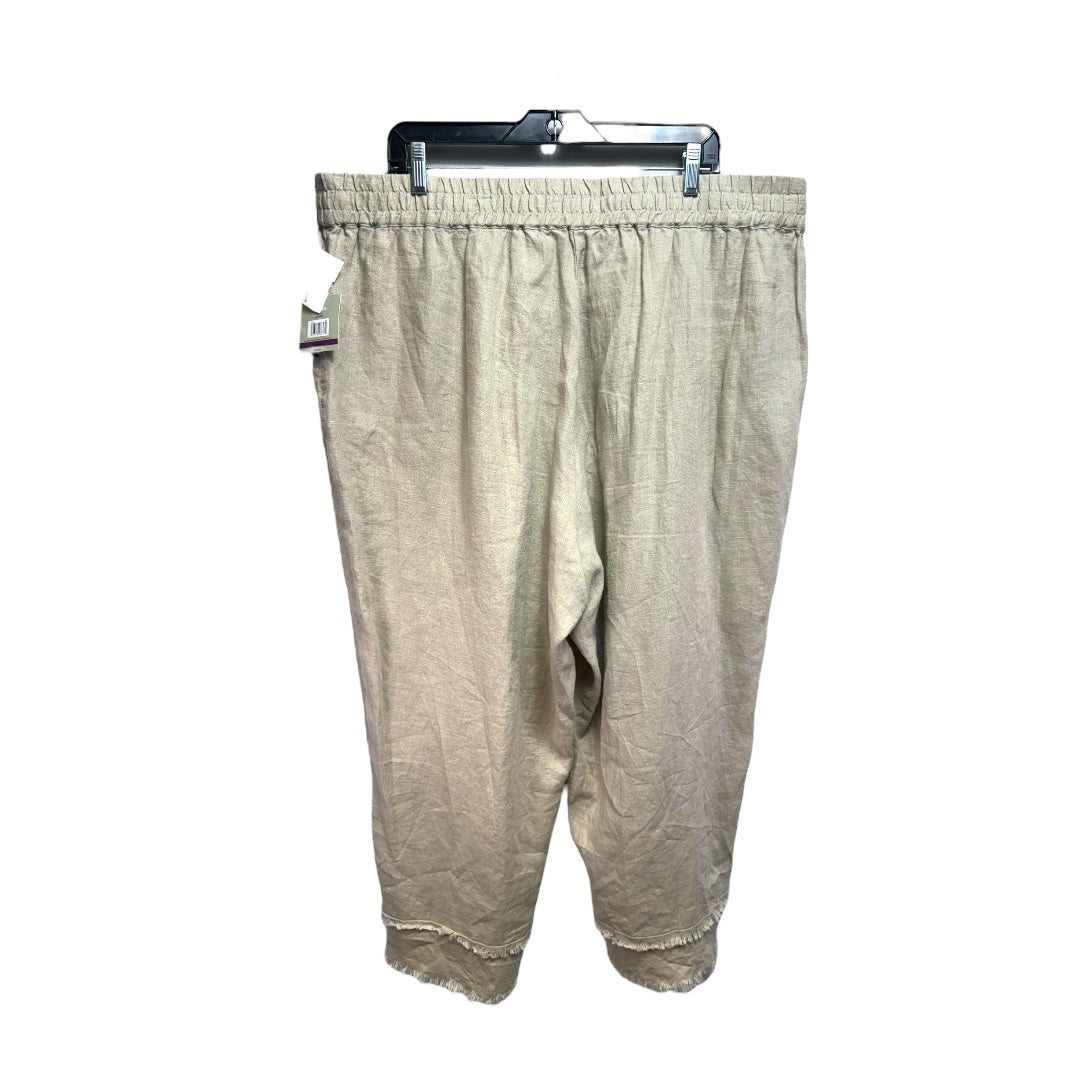 Pants Linen By John Mark In Tan, Size: 2x