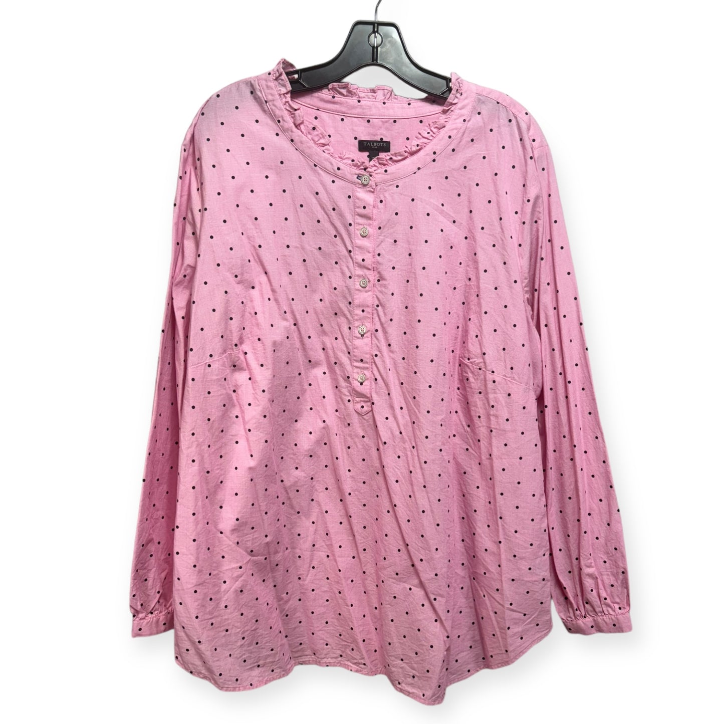 Top Long Sleeve By Talbots In Pink, Size: 2x