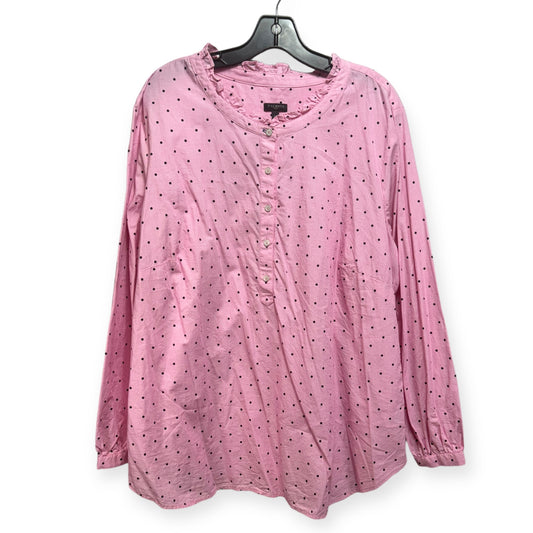 Top Long Sleeve By Talbots In Pink, Size: 2x