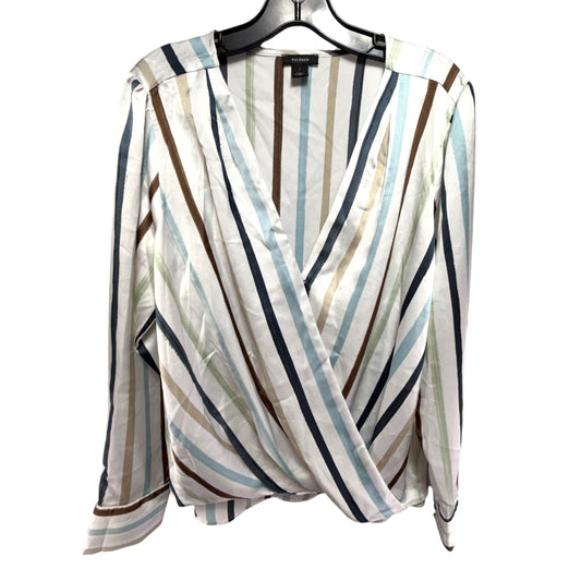 Top Long Sleeve By Halogen In Striped Pattern, Size: 1x